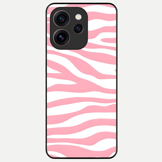  Blush Zebra Flow Glass Case For Oppo Reno 15 Pro back cover – full design glossy printed glass finish