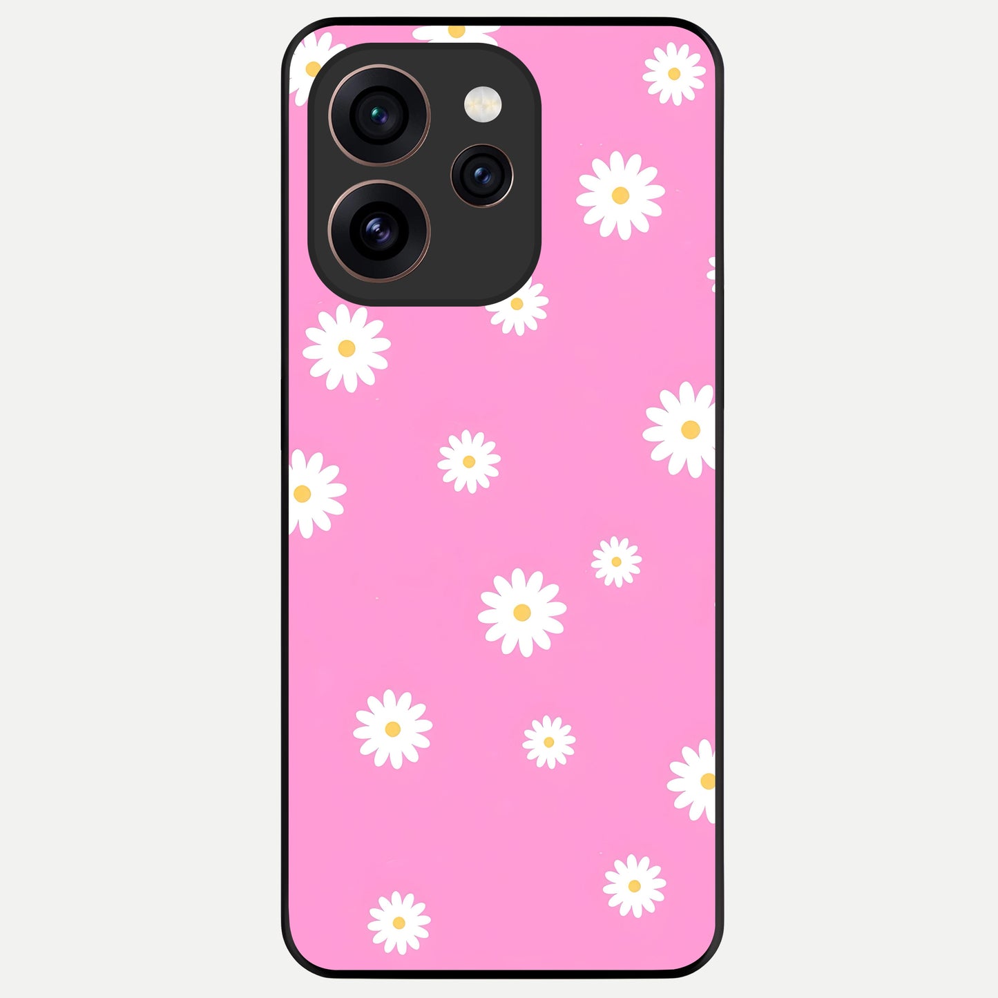  Bubblegum Daisy Pop Glass Case For Oppo Reno 15 Pro back cover – full design glossy printed glass finish