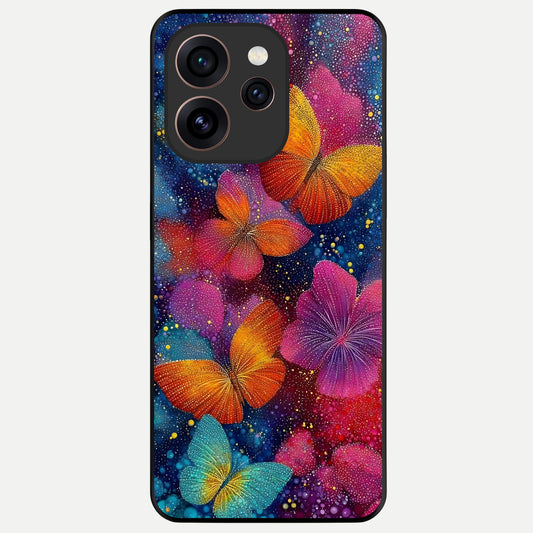 Butterfly Dream Mist Glass Case For Oppo Reno 15 Pro back cover – full design glossy printed glass finish