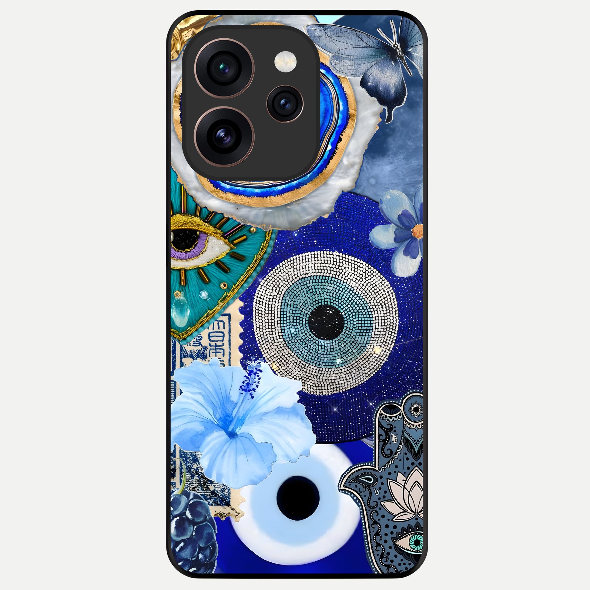  Celestial Blue Vision Glass Case For Oppo Reno 15 Pro back cover – full design glossy printed glass finish