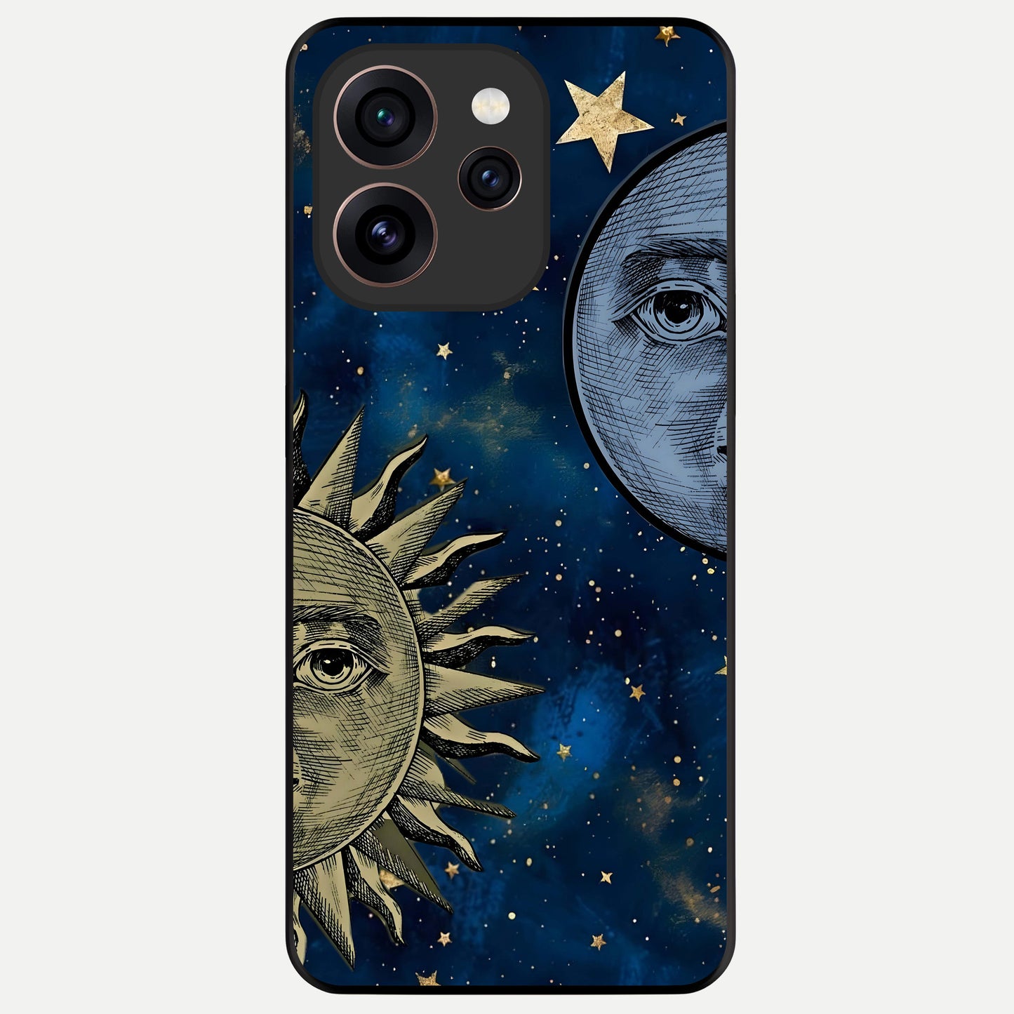  Celestial Moon With Sun Glass Case For Oppo Reno 15 Pro back cover – full design glossy printed glass finish