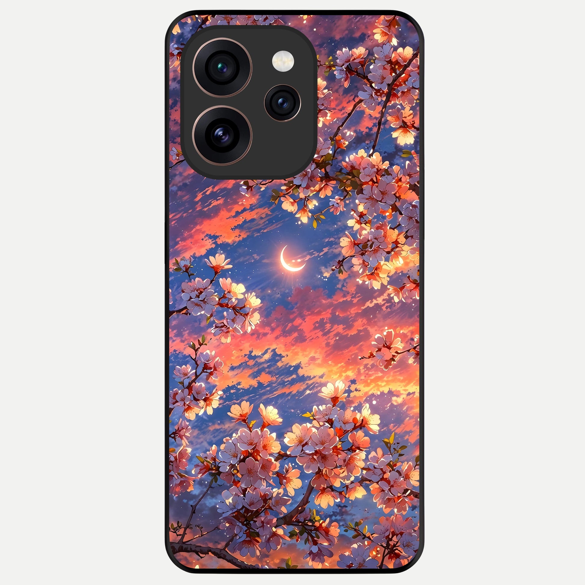  Celestial Sakura Sunset Glass Case For Oppo Reno 15 Pro back cover – full design glossy printed glass finish