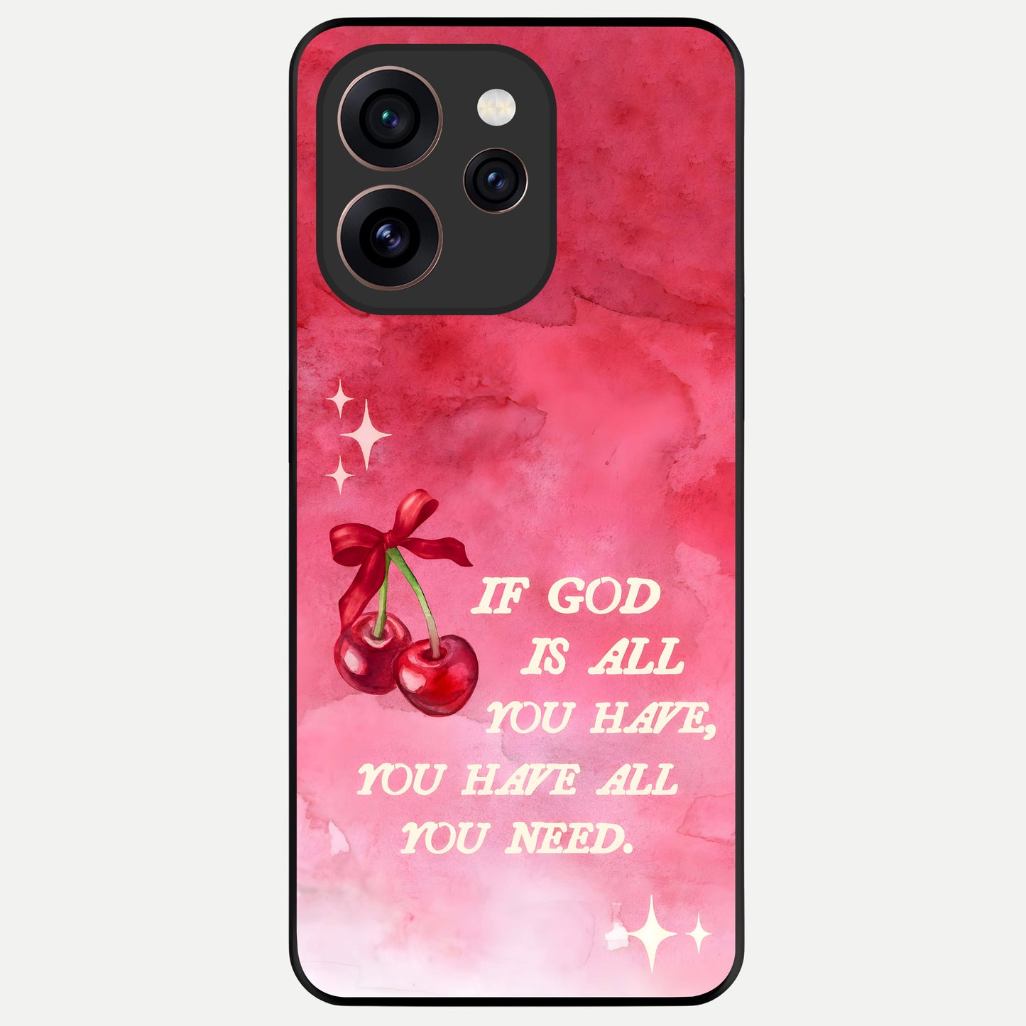  Cherry Quote Glass Case For Oppo Reno 15 Pro back cover – full design glossy printed glass finish