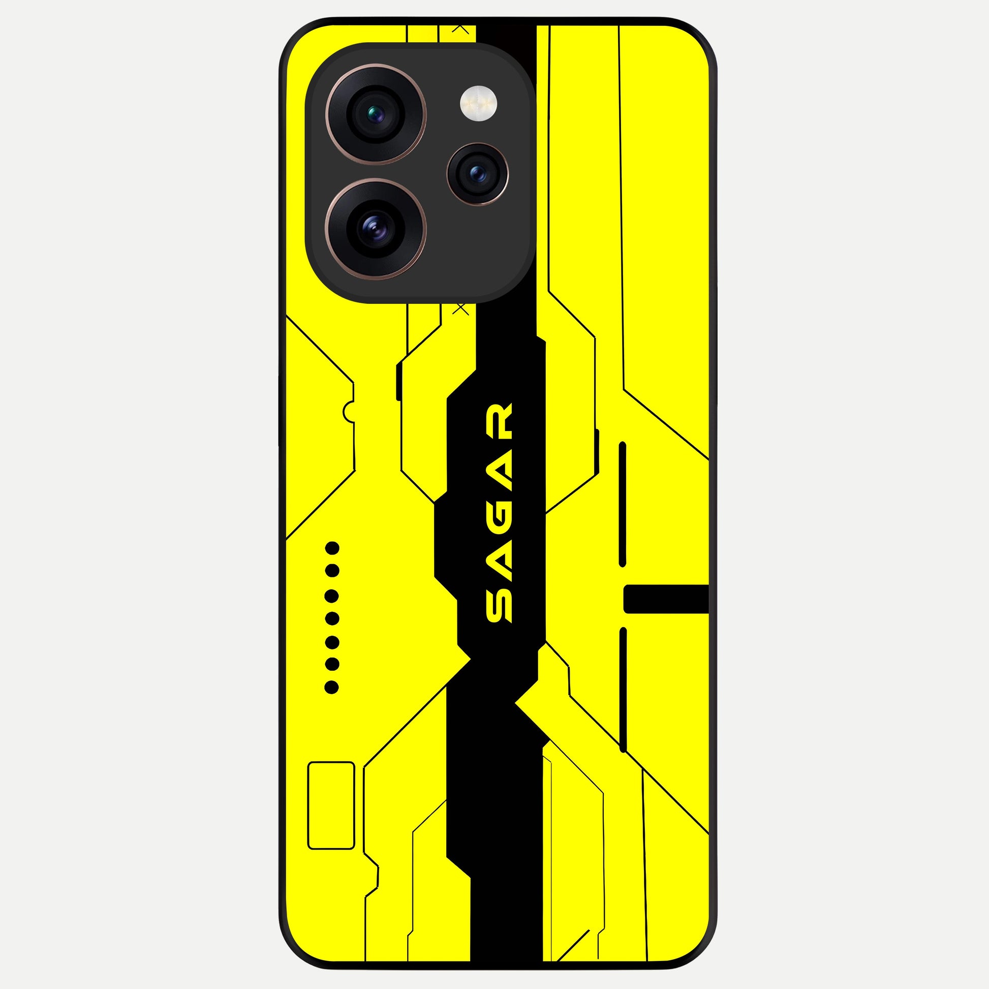  Circuit CYBERPUNK Custom Name Glass Case For Oppo Reno 15 Pro back cover – full design glossy printed glass finish