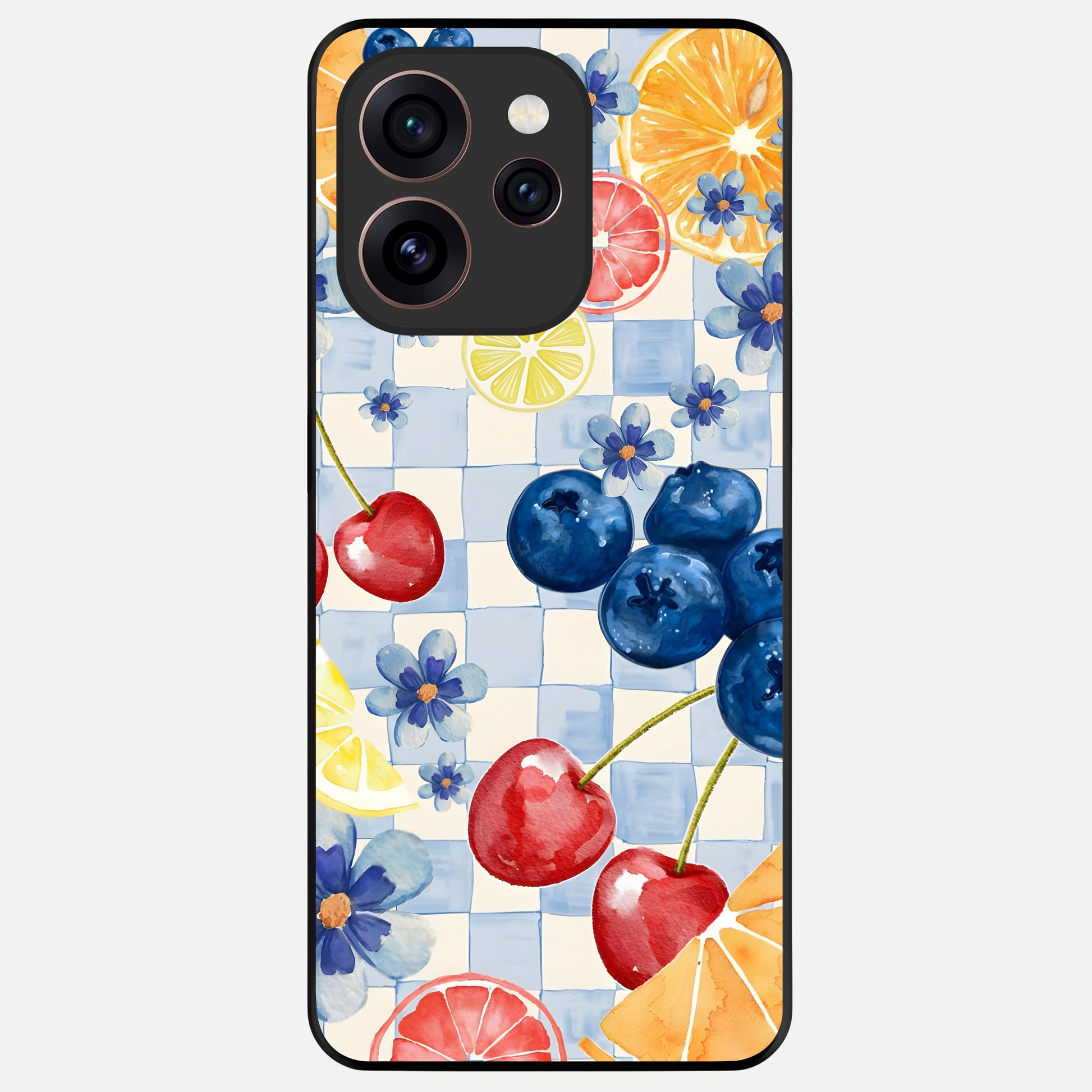  Citrus Bloom Joy Glass Case For Oppo Reno 15 Pro back cover – full design glossy printed glass finish