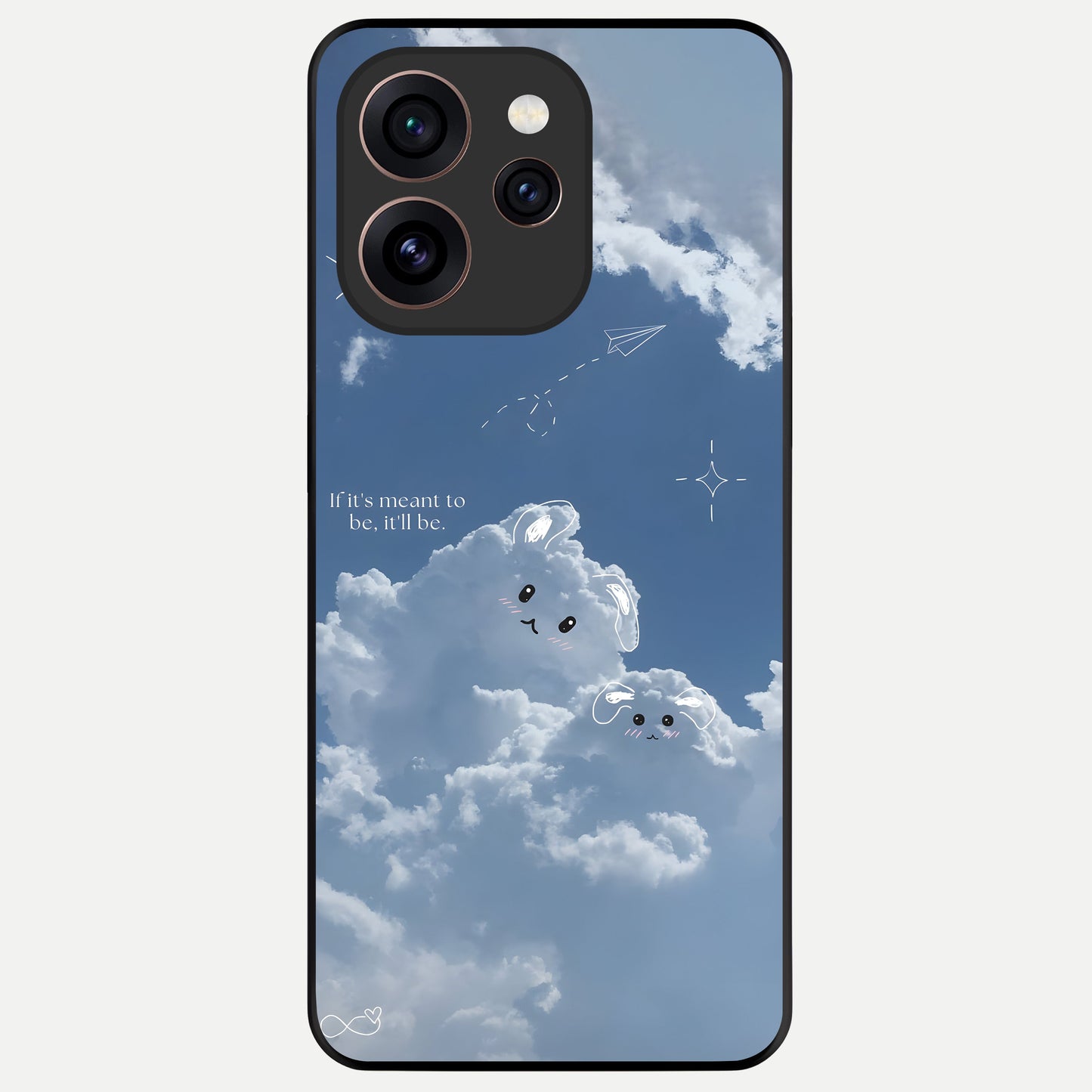  Cloud Bunny Dreams Glass Case For Oppo Reno 15 Pro back cover – full design glossy printed glass finish