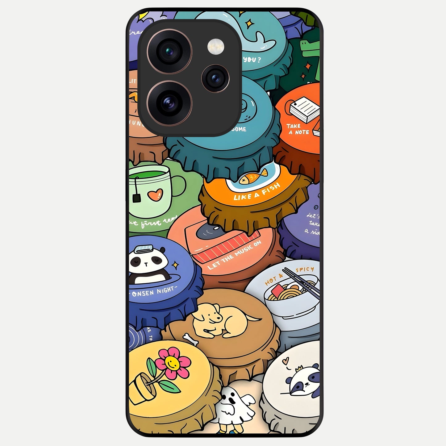  Coins Patterns Glass Case For Oppo Reno 15 Pro back cover – full design glossy printed glass finish