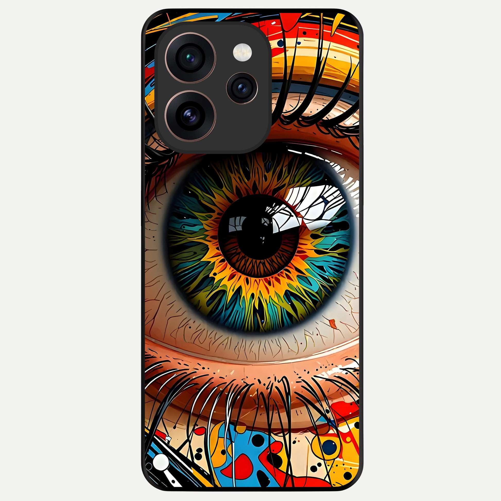  Colorful Eye Glass Case For Oppo Reno 15 Pro back cover – full design glossy printed glass finish