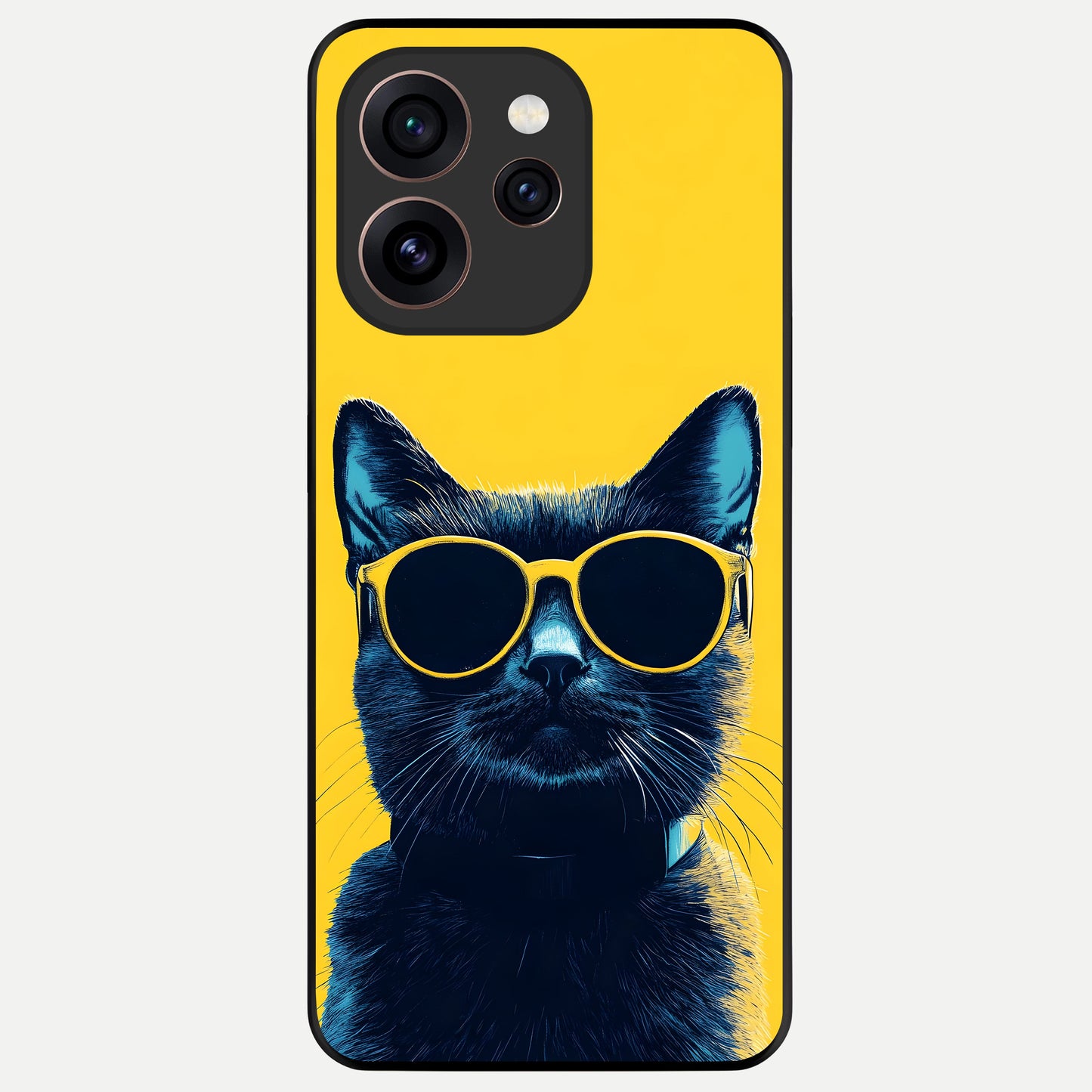  Cool Cat Vibes Glass Case For Oppo Reno 15 Pro back cover – full design glossy printed glass finish