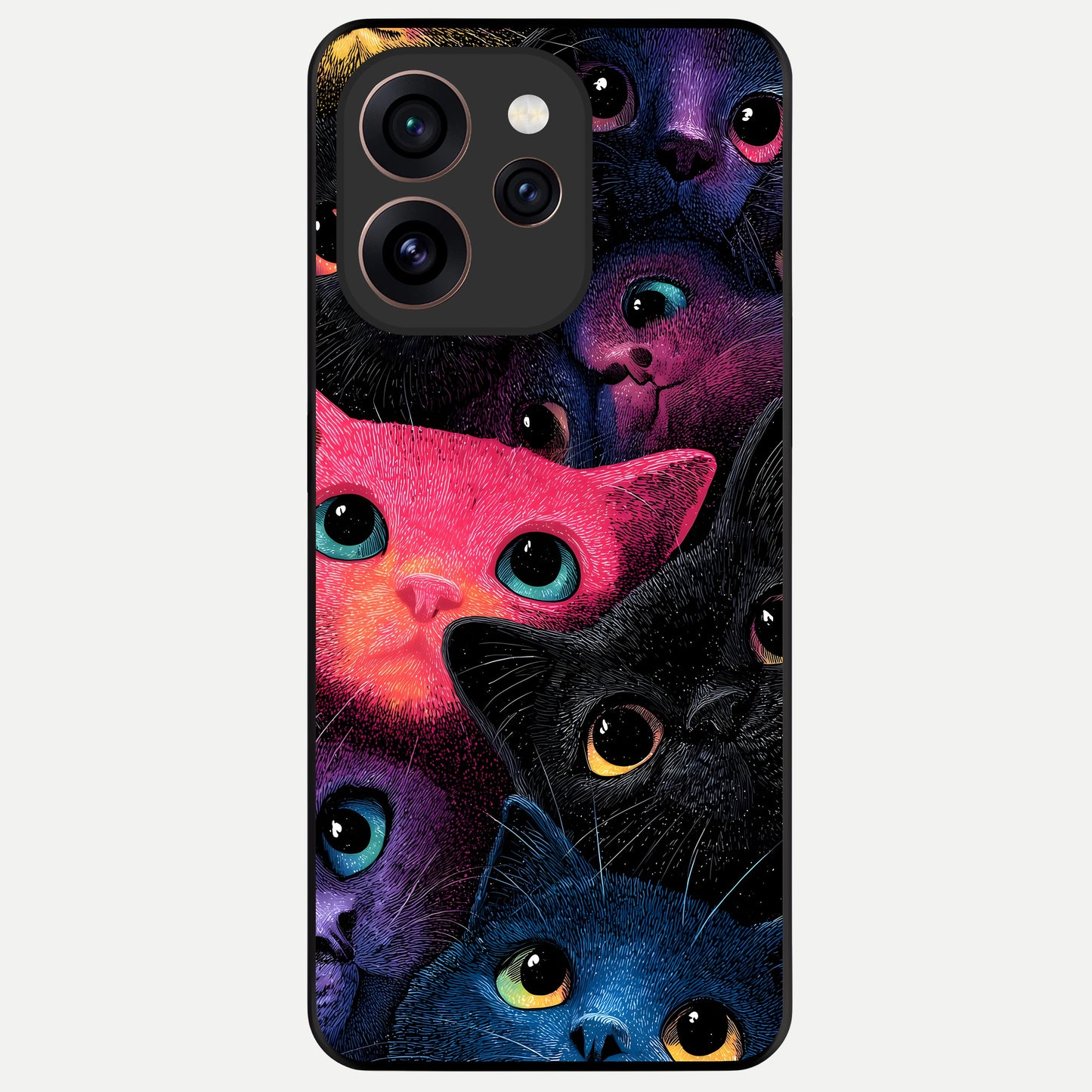  Cosmic Cats Dreams Glass Case For Oppo Reno 15 Pro back cover – full design glossy printed glass finish
