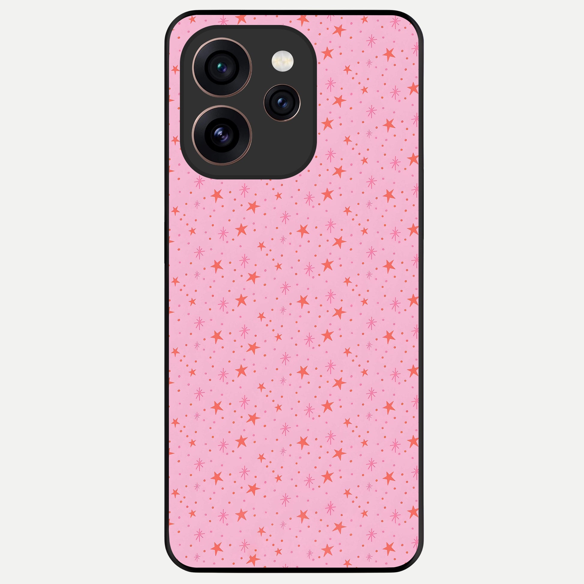  Cosmic Pink Sparkle Glass Case For Oppo Reno 15 Pro back cover – full design glossy printed glass finish