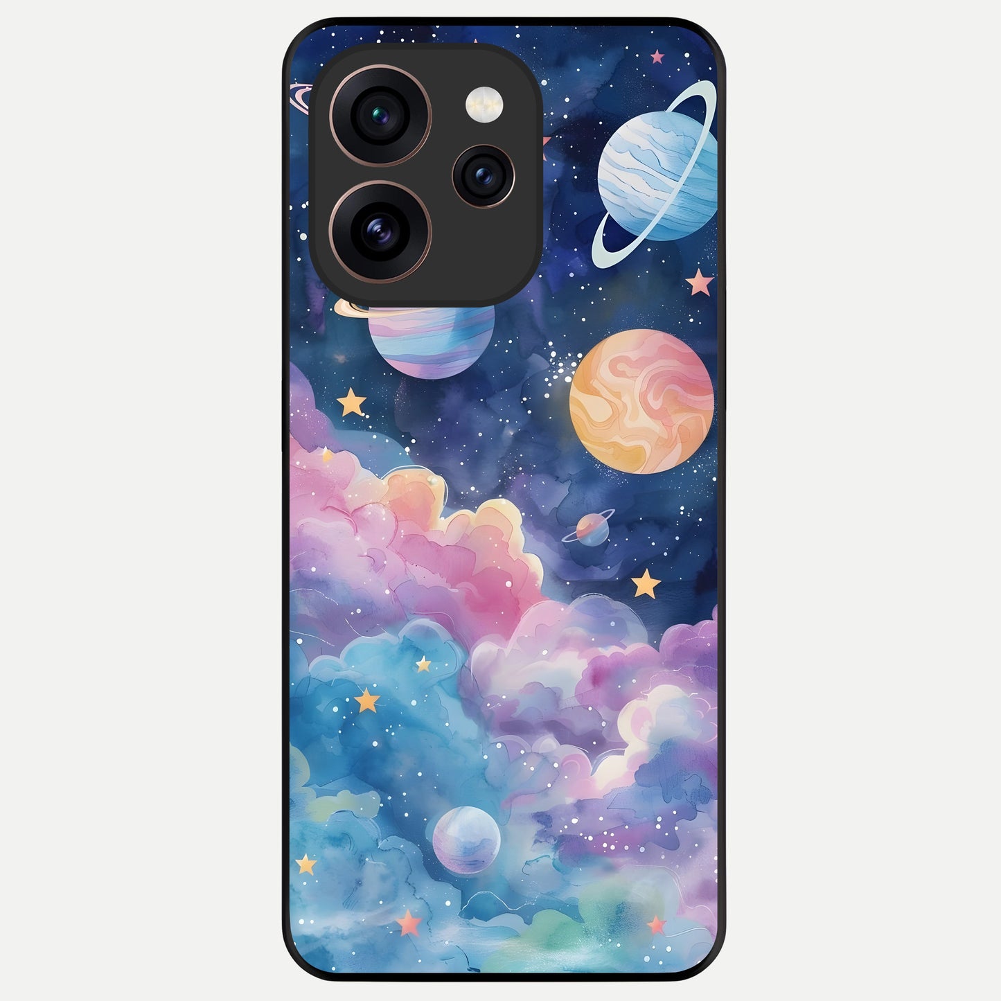  Cosmic Planet Dreams Glass Case For Oppo Reno 15 Pro back cover – full design glossy printed glass finish