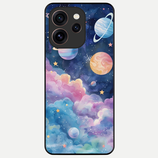  Cosmic Planet Dreams Glass Case For Oppo Reno 15 Pro back cover – full design glossy printed glass finish