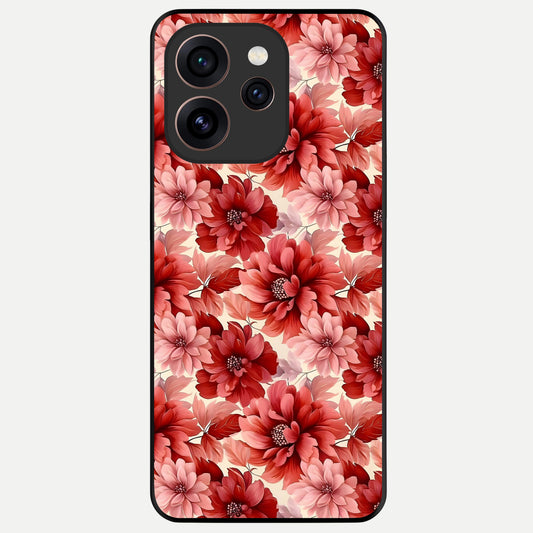  Crimson Love Petals Glass Case For Oppo Reno 15 Pro back cover – full design glossy printed glass finish