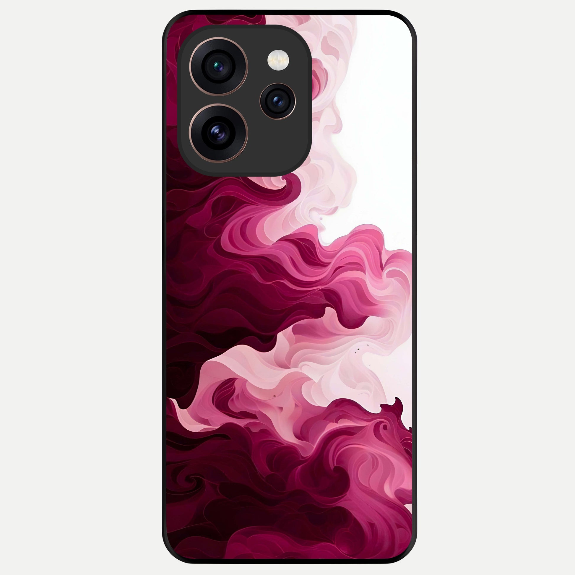  Crimson Wave Flow Glass Case For Oppo Reno 15 Pro back cover – full design glossy printed glass finish