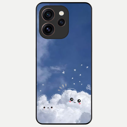  Cute Blossom Cloud Glass Case For Oppo Reno 15 Pro back cover – full design glossy printed glass finish