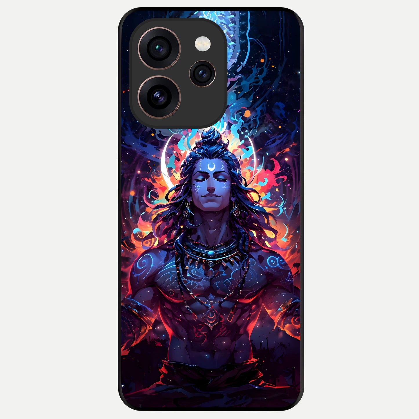  Divine Fire Shiv Glass Case For Oppo Reno 15 Pro back cover – full design glossy printed glass finish