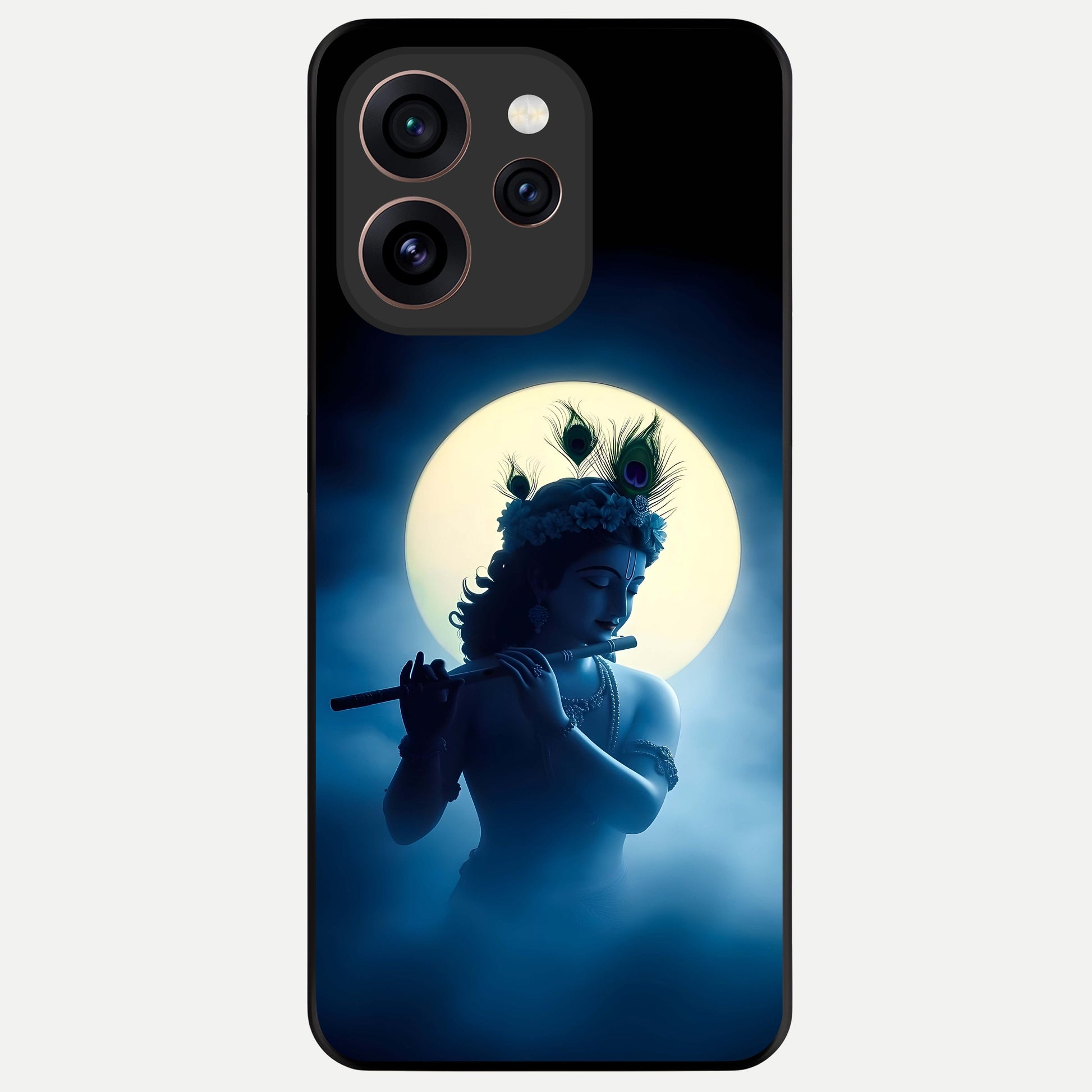  Divine Moon Flute Glass Case For Oppo Reno 15 Pro back cover – full design glossy printed glass finish