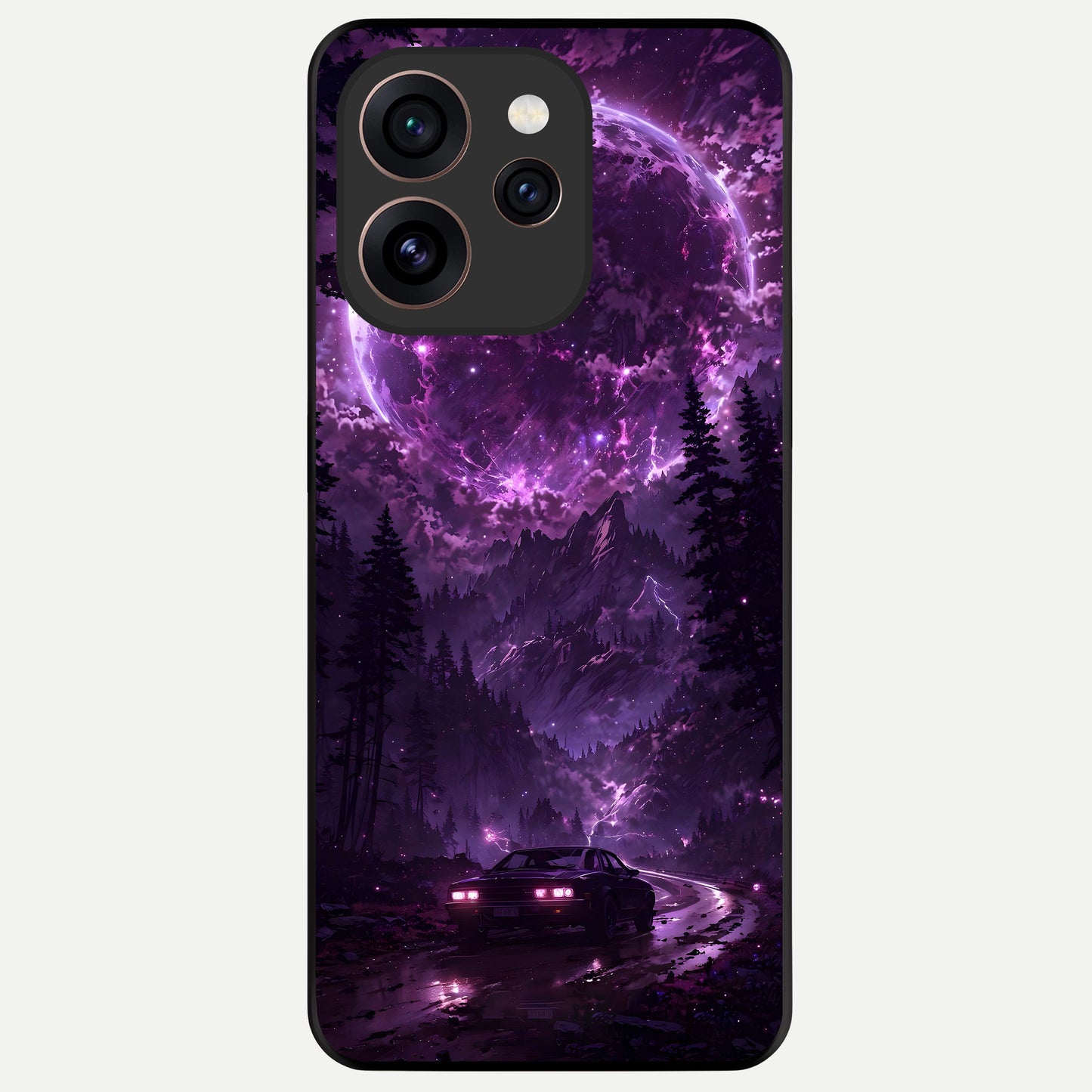  Eternal Cosmic Drive Glass Case For Oppo Reno 15 Pro back cover – full design glossy printed glass finish