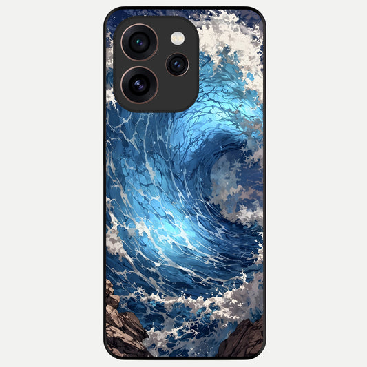  Giant Ocean Wave Glass Case For Oppo Reno 15 Pro back cover – full design glossy printed glass finish