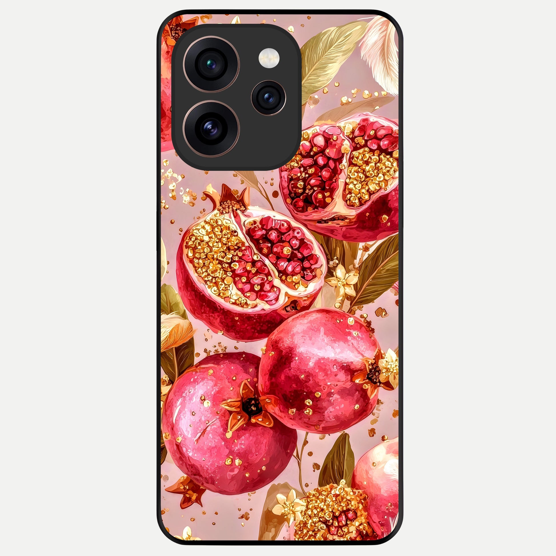  Golden Bloom Glow Glass Case For Oppo Reno 15 Pro back cover – full design glossy printed glass finish