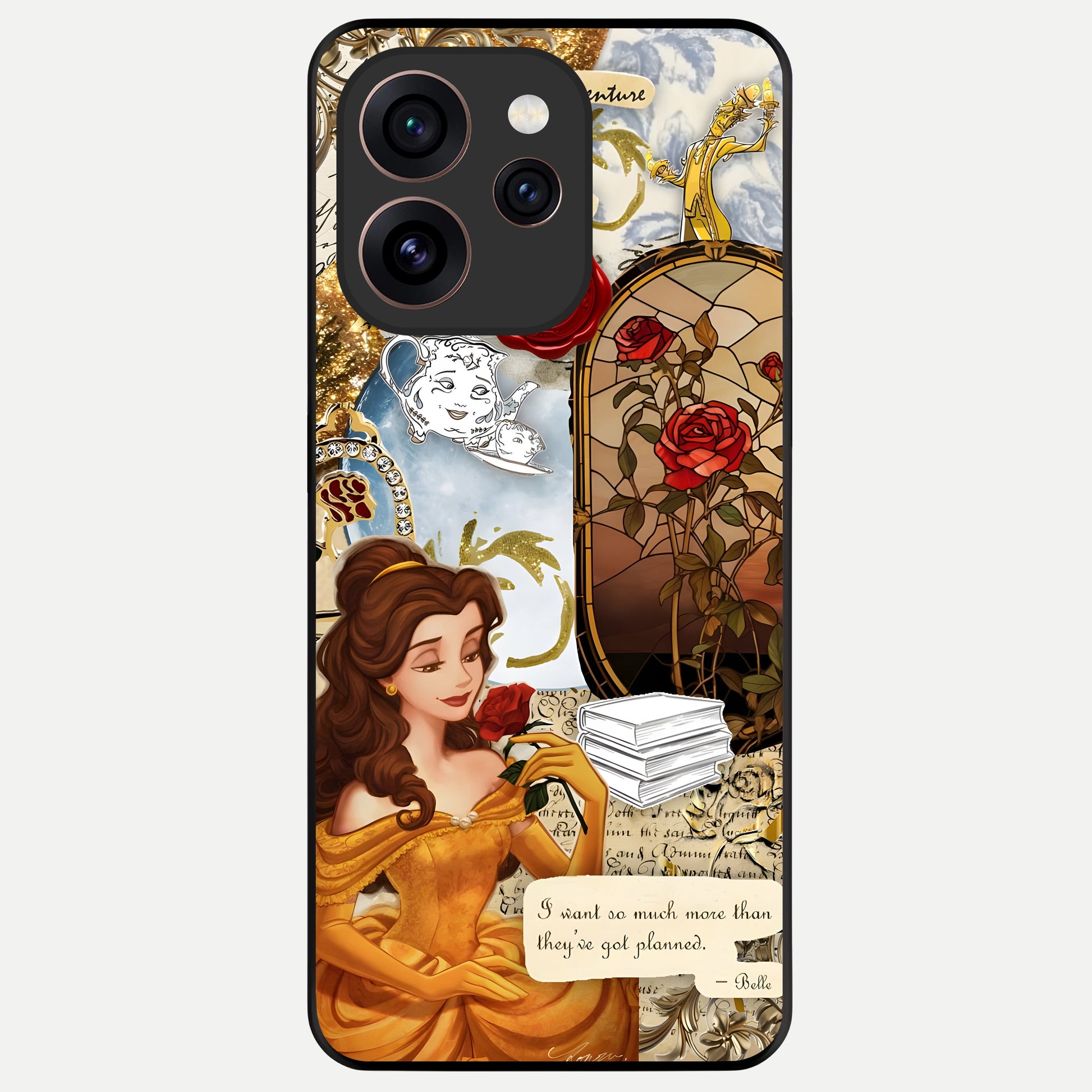  Golden Dream Belle Glass Case For Oppo Reno 15 Pro back cover – full design glossy printed glass finish