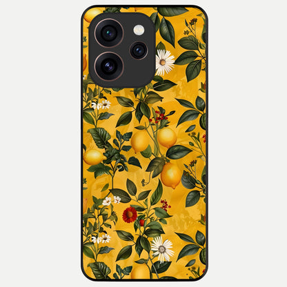  Golden Lemon Field Glass Case For Oppo Reno 15 Pro back cover – full design glossy printed glass finish
