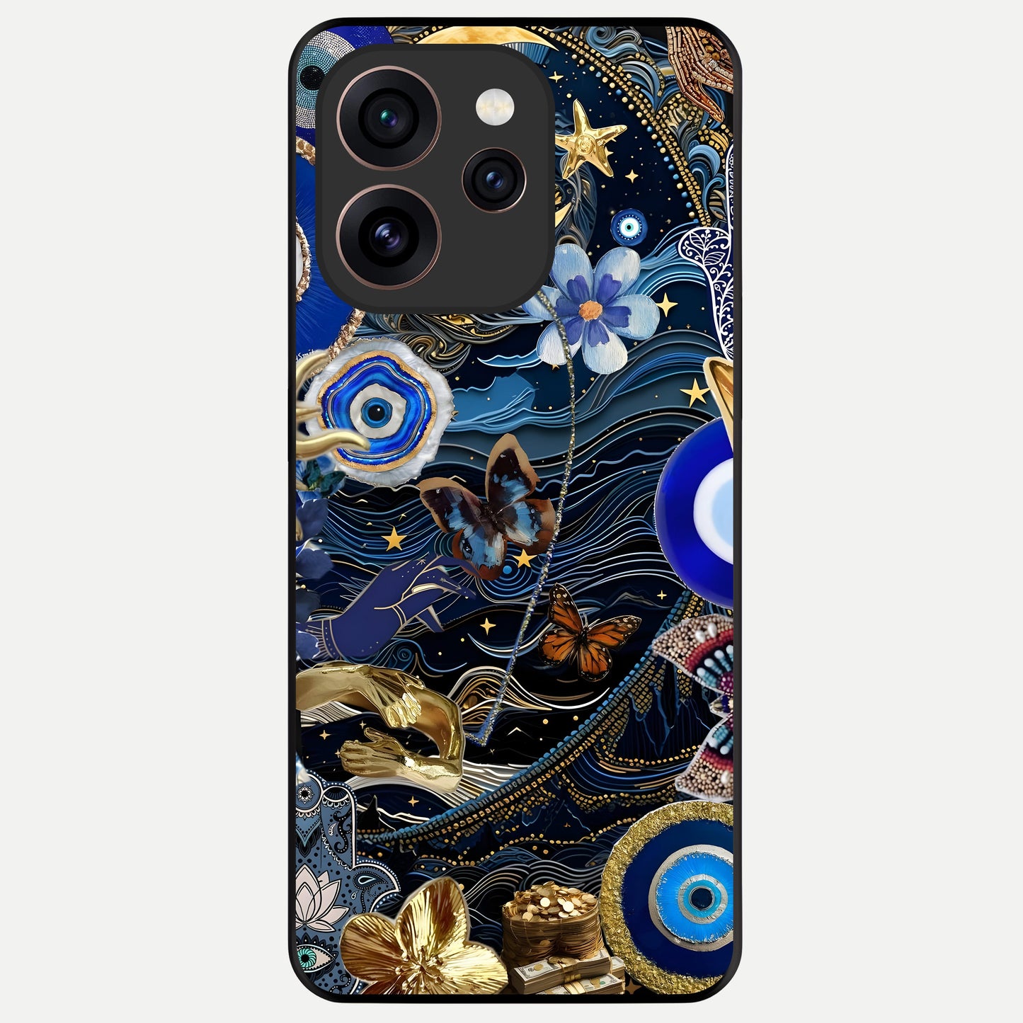  Golden Moon Magic Glass Case For Oppo Reno 15 Pro back cover – full design glossy printed glass finish
