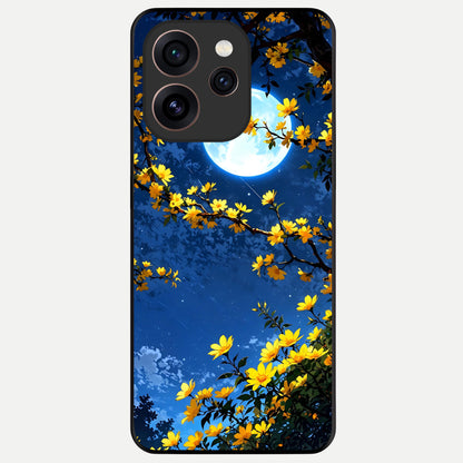  Golden Night Glow Glass Case For Oppo Reno 15 Pro back cover – full design glossy printed glass finish