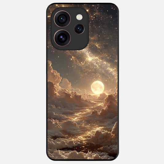  Golden Sky Dream Glass Case For Oppo Reno 15 Pro back cover – full design glossy printed glass finish