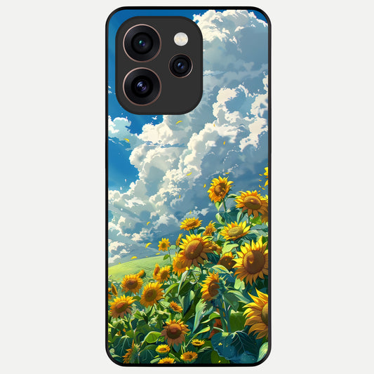  Golden Sun Glory Glass Case For Oppo Reno 15 Pro back cover – full design glossy printed glass finish