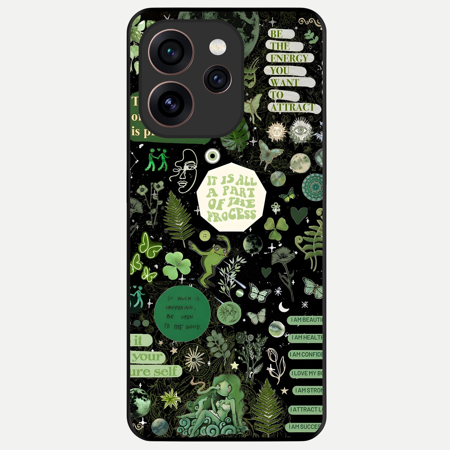  Green Mandala Pattern Glass Case For Oppo Reno 15 Pro back cover – full design glossy printed glass finish