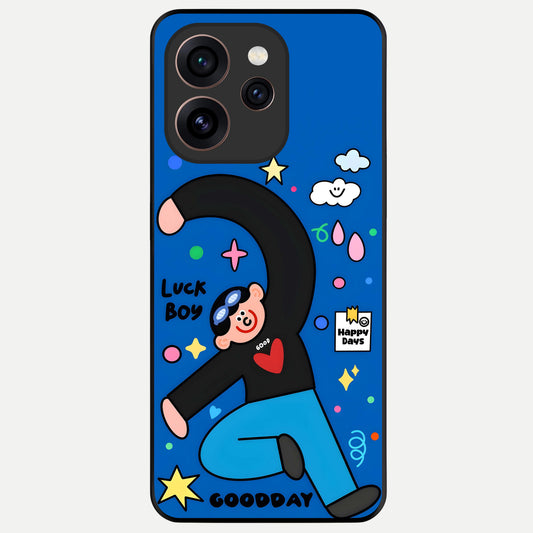  Happy Luck Vibe Glass Case For Oppo Reno 15 Pro back cover – full design glossy printed glass finish