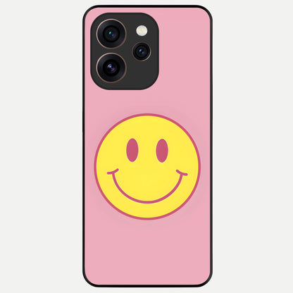  Happy Pink Mood Glass Case For Oppo Reno 15 Pro back cover – full design glossy printed glass finish