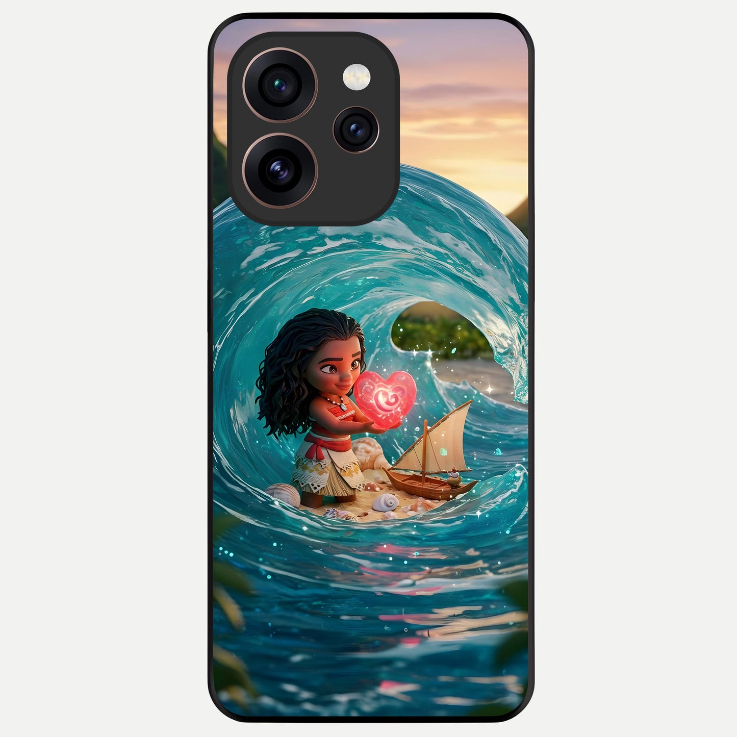  Heart of Ocean Glass Case For Oppo Reno 15 Pro back cover – full design glossy printed glass finish
