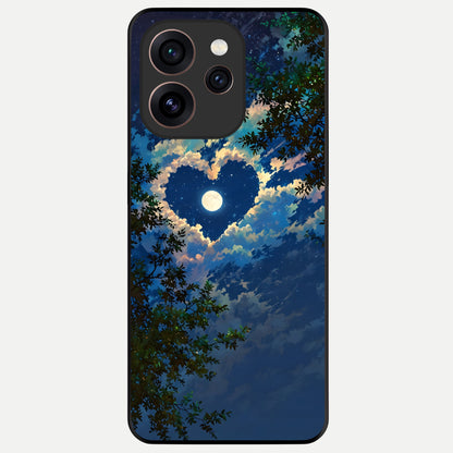  Heart With Moon Sky Glass Case For Oppo Reno 15 Pro back cover – full design glossy printed glass finish