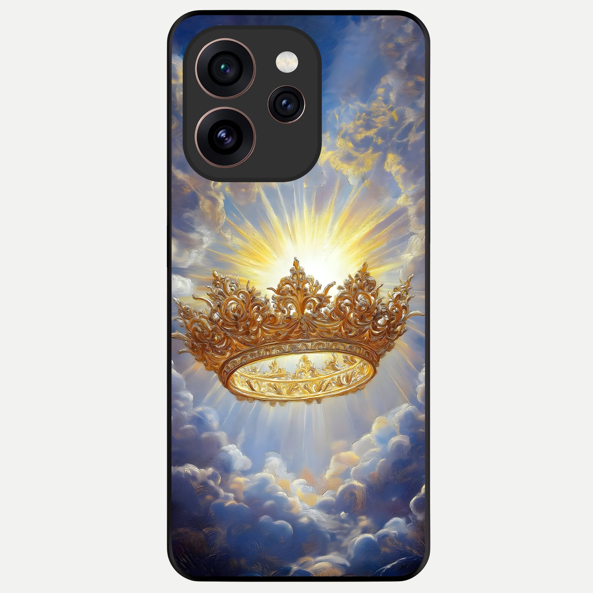  Heavenly Crown Light Glass Case For Oppo Reno 15 Pro back cover – full design glossy printed glass finish