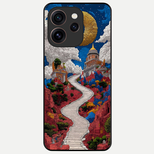  Heavenly Moon Path Glass Case For Oppo Reno 15 Pro back cover – full design glossy printed glass finish