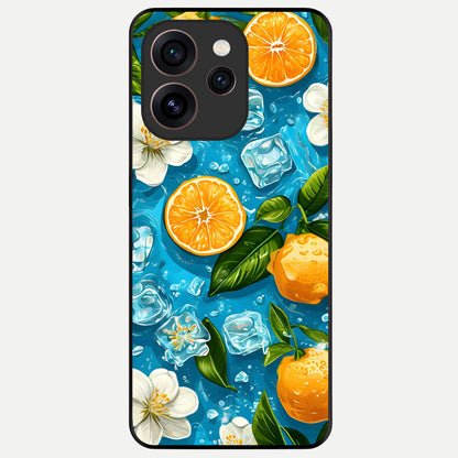  Ice Cube With Orange Glass Case For Oppo Reno 15 Pro back cover – full design glossy printed glass finish