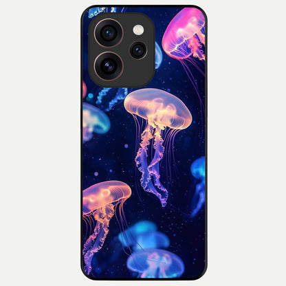  Jellyfish Pattern Glass Case For Oppo Reno 15 Pro back cover – full design glossy printed glass finish