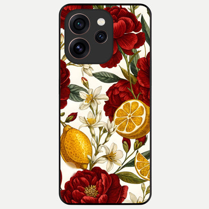  Lemon Rose Charm Glass Case For Oppo Reno 15 Pro back cover – full design glossy printed glass finish