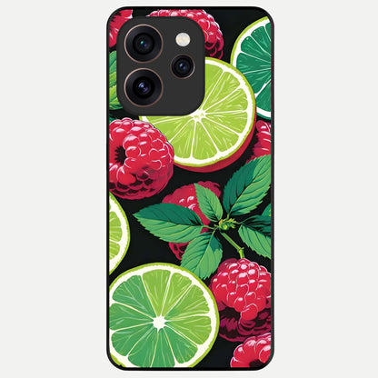  Lime and Raspberry Pattern Glass Case For Oppo Reno 15 Pro back cover – full design glossy printed glass finish
