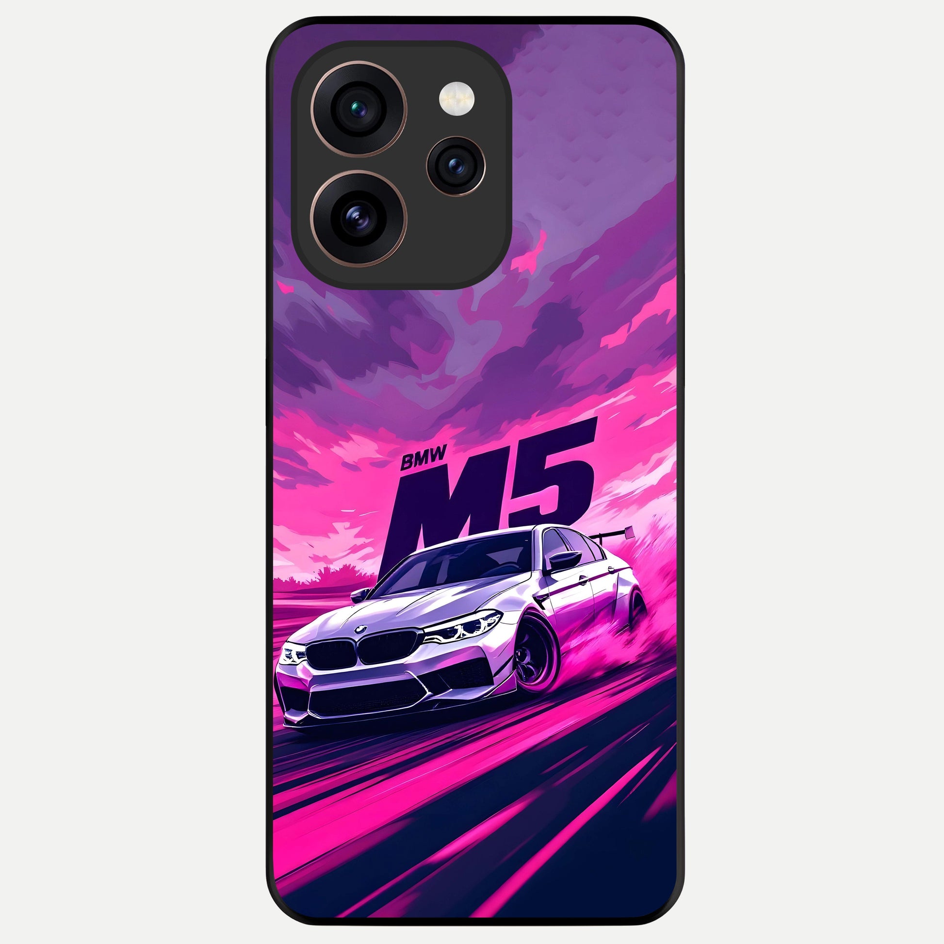  MS Neon Car Glass Case For Oppo Reno 15 Pro back cover – full design glossy printed glass finish