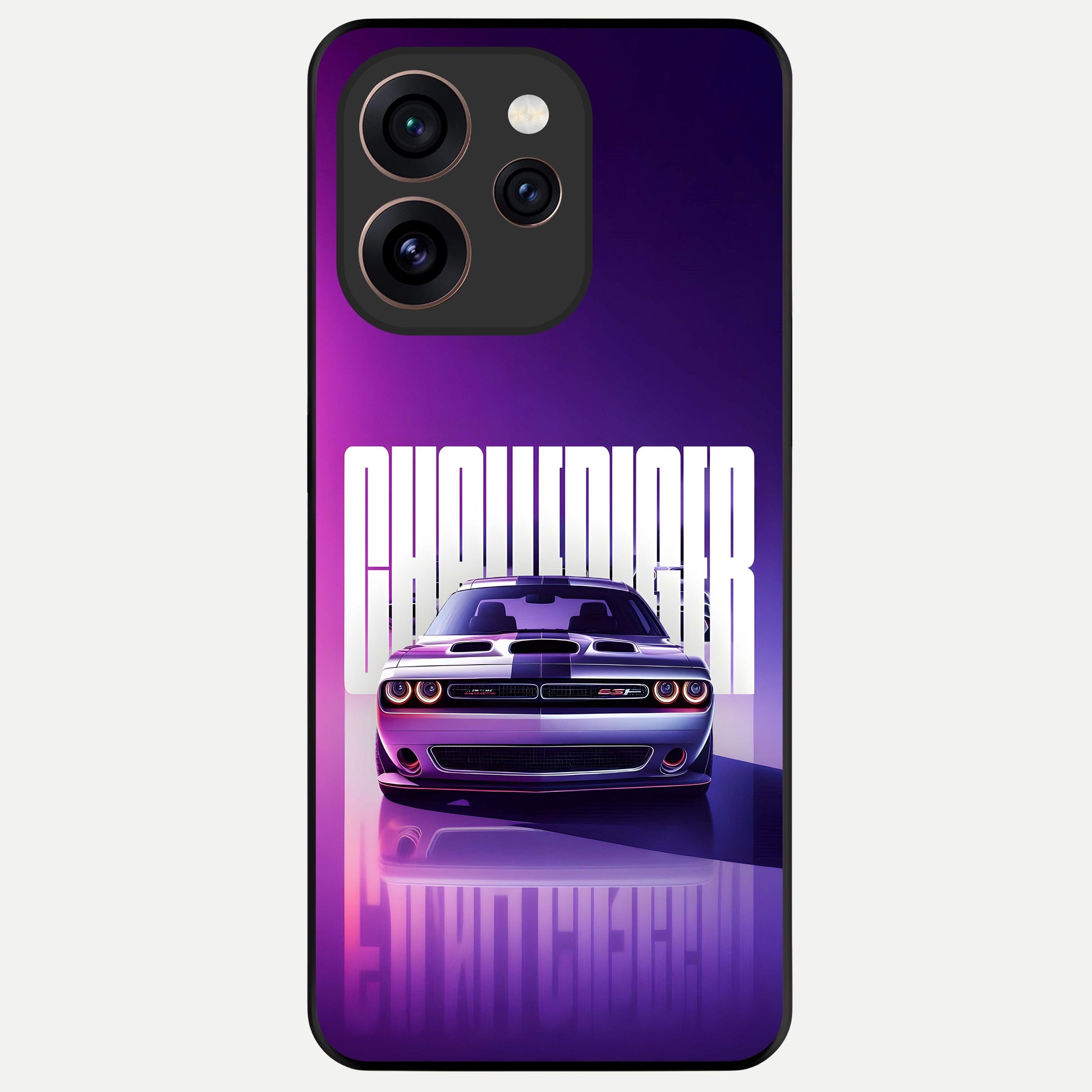  Midnight Muscle Ride Glass Case For Oppo Reno 15 Pro back cover – full design glossy printed glass finish