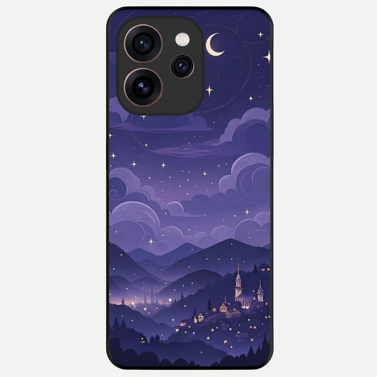  Minimal Night View Glass Case For Oppo Reno 15 Pro back cover – full design glossy printed glass finish