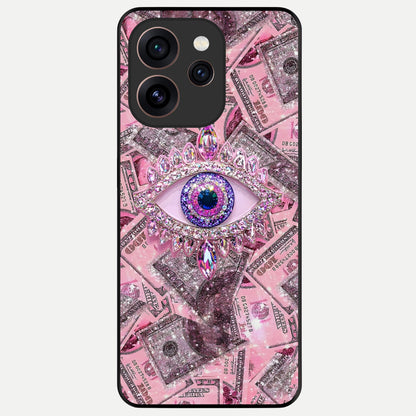  Money Eye Luxe Glass Case For Oppo Reno 15 Pro back cover – full design glossy printed glass finish