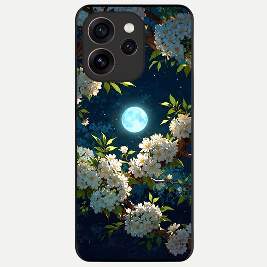  Moonlit Blossom Dream Glass Case For Oppo Reno 15 Pro back cover – full design glossy printed glass finish