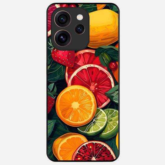  Multiple Fruits Glass Case For Oppo Reno 15 Pro back cover – full design glossy printed glass finish