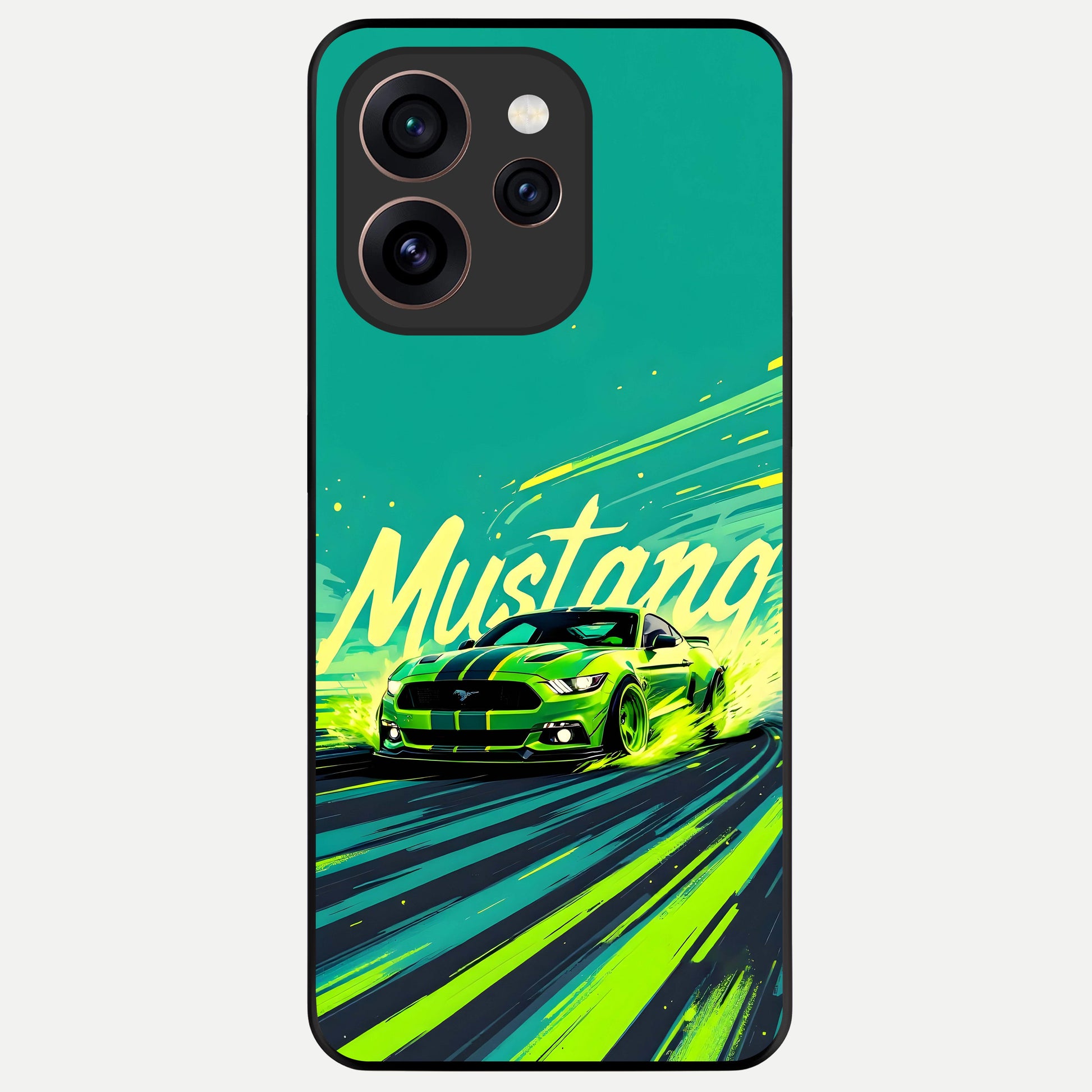  Mustang Bang Glass Case For Oppo Reno 15 Pro back cover – full design glossy printed glass finish