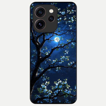  Mystic Floral Night Glass Case For Oppo Reno 15 Pro back cover – full design glossy printed glass finish
